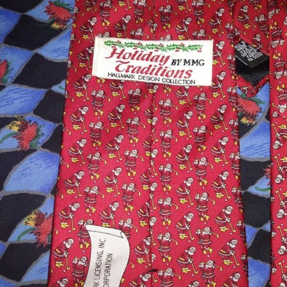 ❤️SANTA CLAUS Christmas Golf Tie HOLIDAY TRADITIONS BY MMG Hallmark - Picture 5 of 5